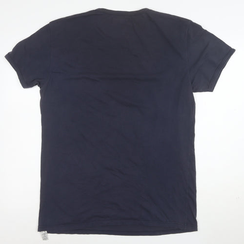 Emporio Armani Men's Blue XL Crew Neck Stretch Cotton T-Shirt