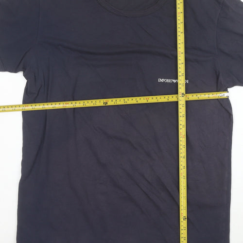 Emporio Armani Men's Blue XL Crew Neck Stretch Cotton T-Shirt