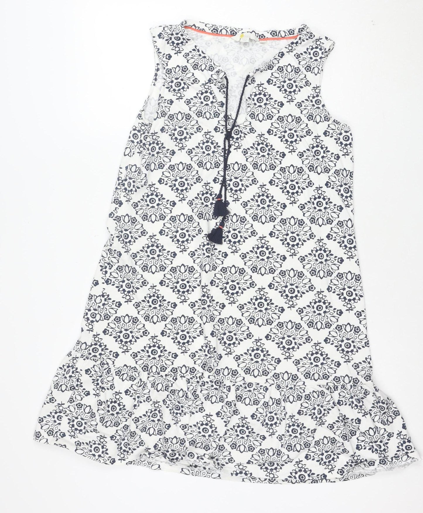 Boden Women’s Blue Geometric Cotton Stretch Shift Dress Size 10