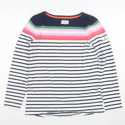 Joules Womens Multicoloured Striped Long Sleeve Cotton T-Shirt Size 12