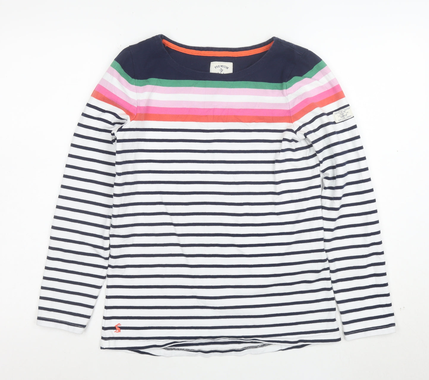 Joules Womens Multicoloured Striped Long Sleeve Cotton T-Shirt Size 12