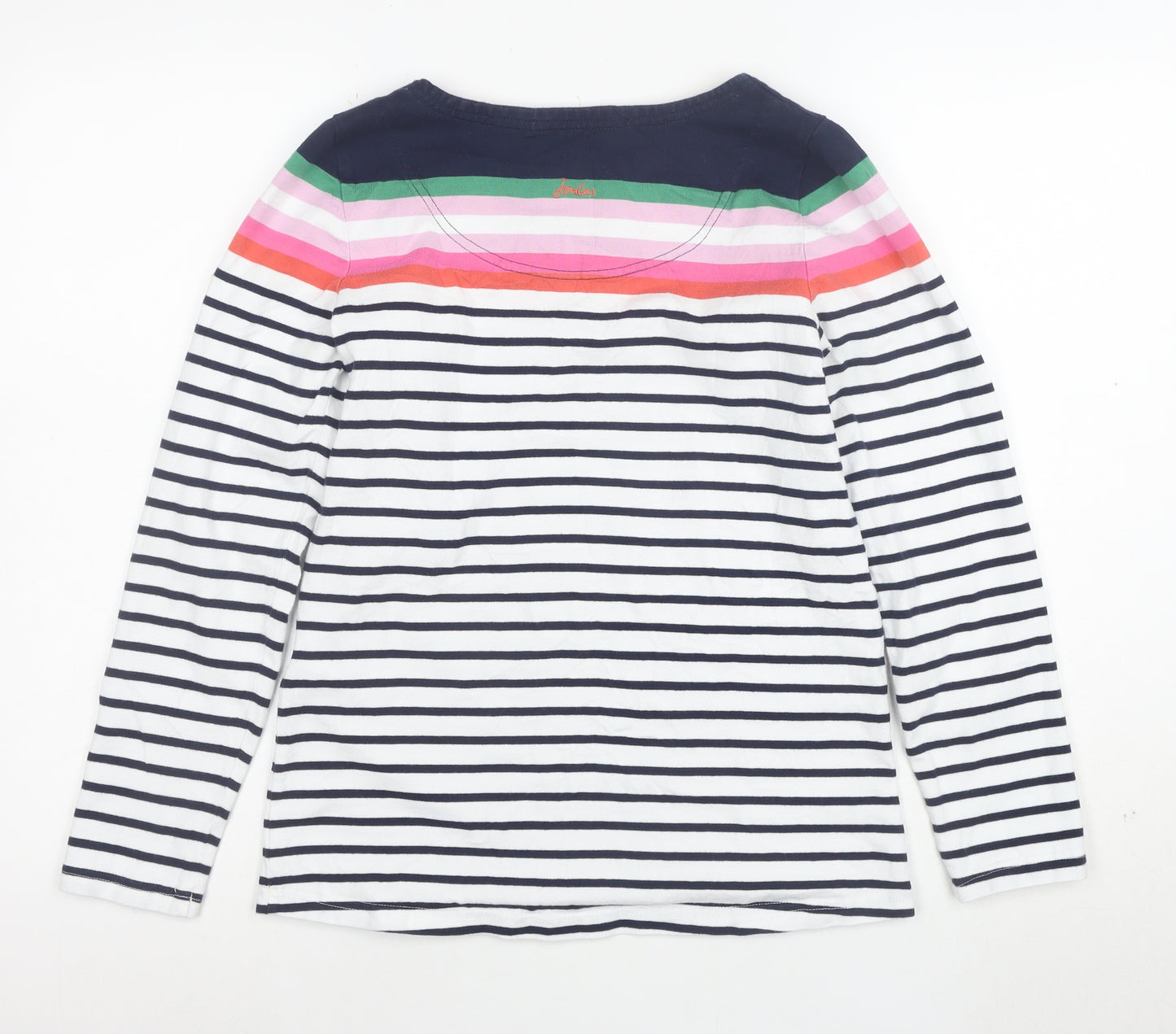 Joules Womens Multicoloured Striped Long Sleeve Cotton T-Shirt Size 12