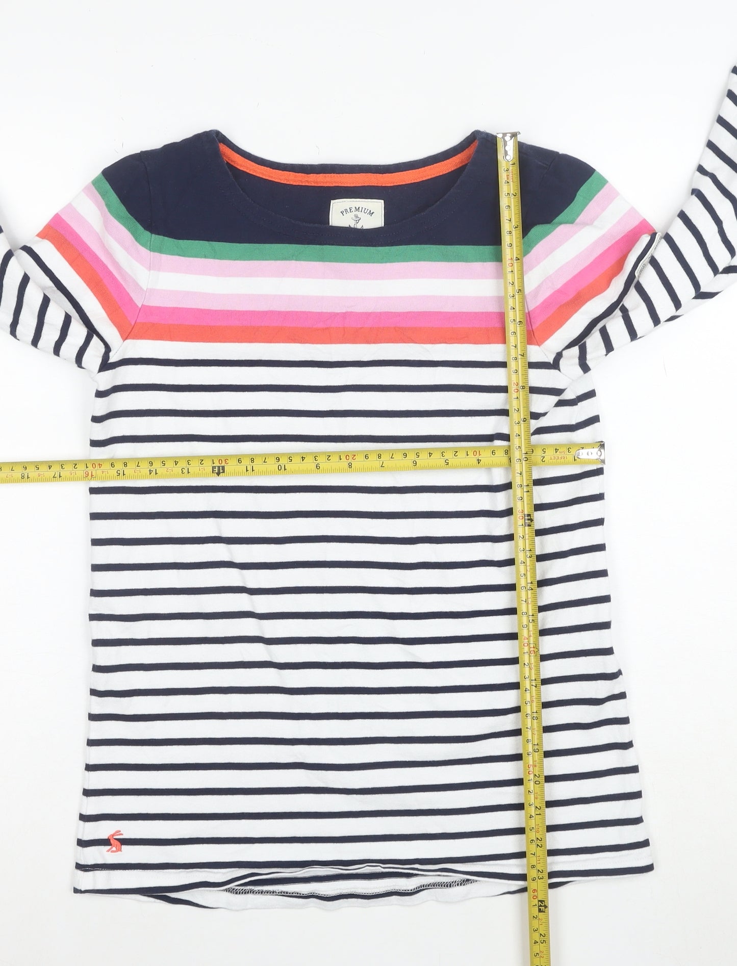 Joules Womens Multicoloured Striped Long Sleeve Cotton T-Shirt Size 12