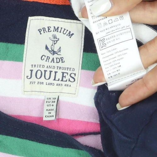 Joules Womens Multicoloured Striped Long Sleeve Cotton T-Shirt Size 12
