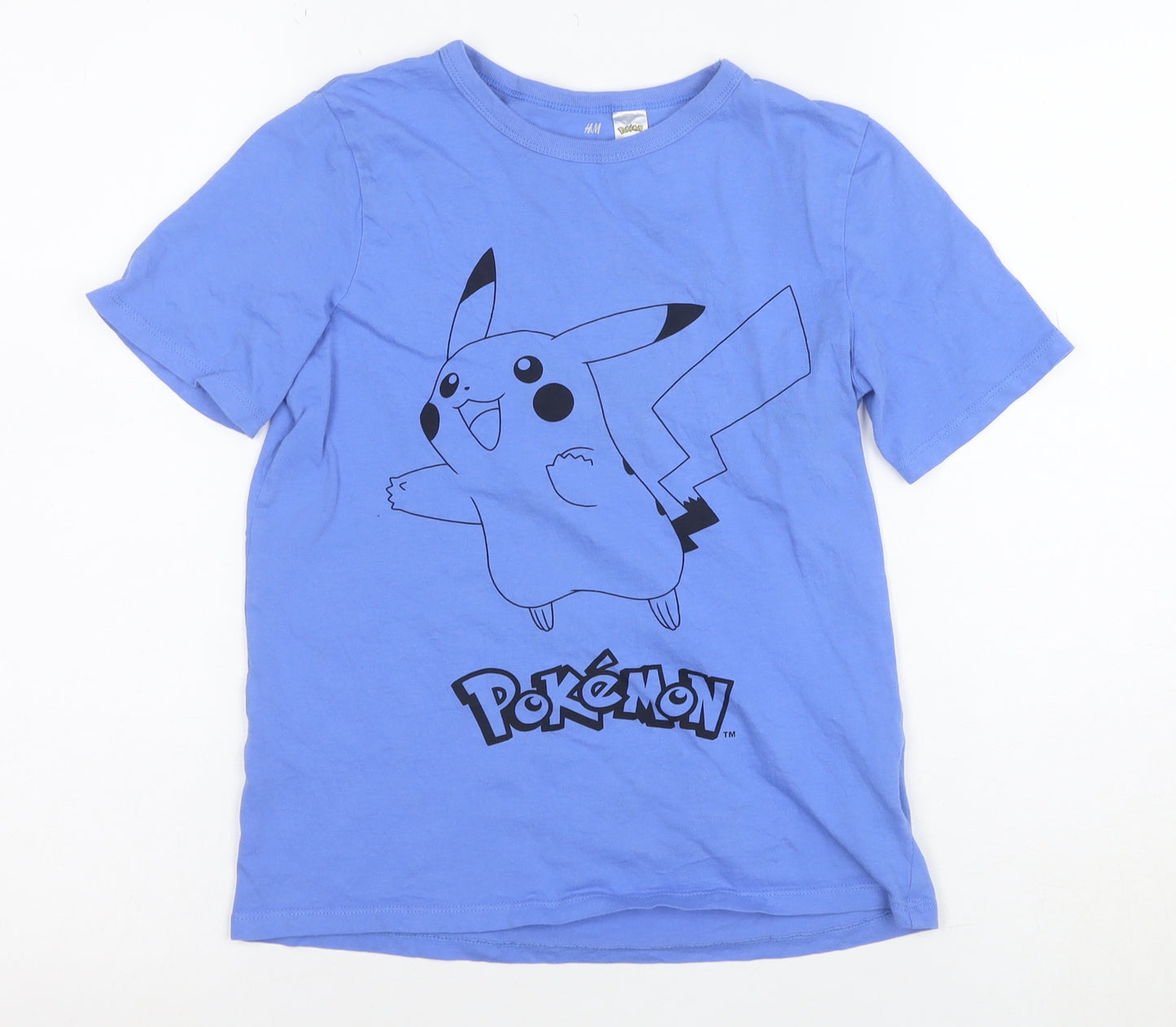 H&M Boys Blue Pokémon Pikachu Graphic Short Sleeve T-Shirt 8-10 Years