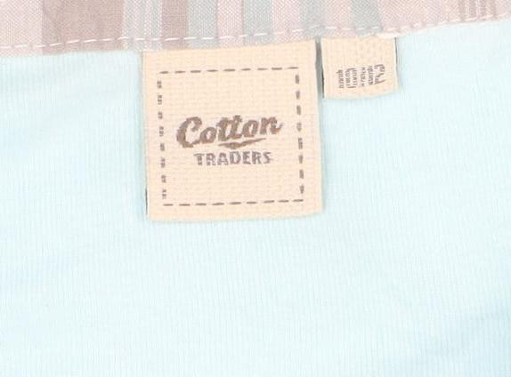 Cotton Traders Womens Blue V-Neck Polo Shirt Size 10 Short Sleeve