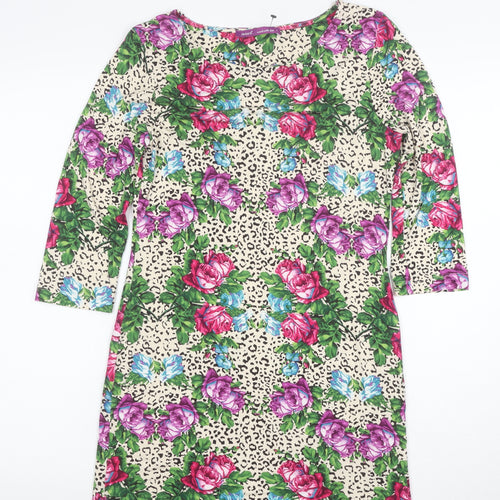 Next Women’s Multicoloured Floral Animal Print Shift Dress Size 8