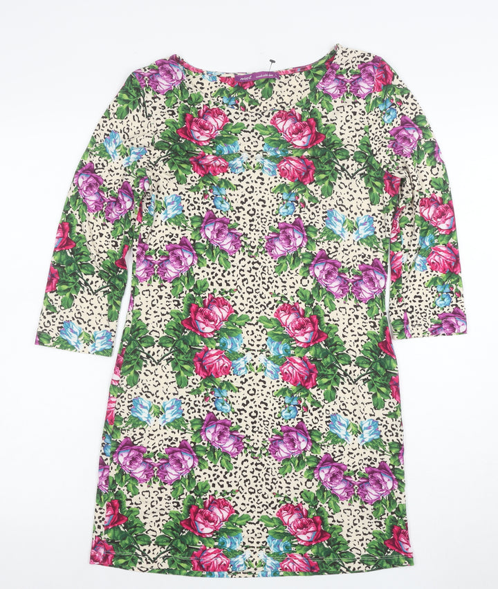 Next Women’s Multicoloured Floral Animal Print Shift Dress Size 8