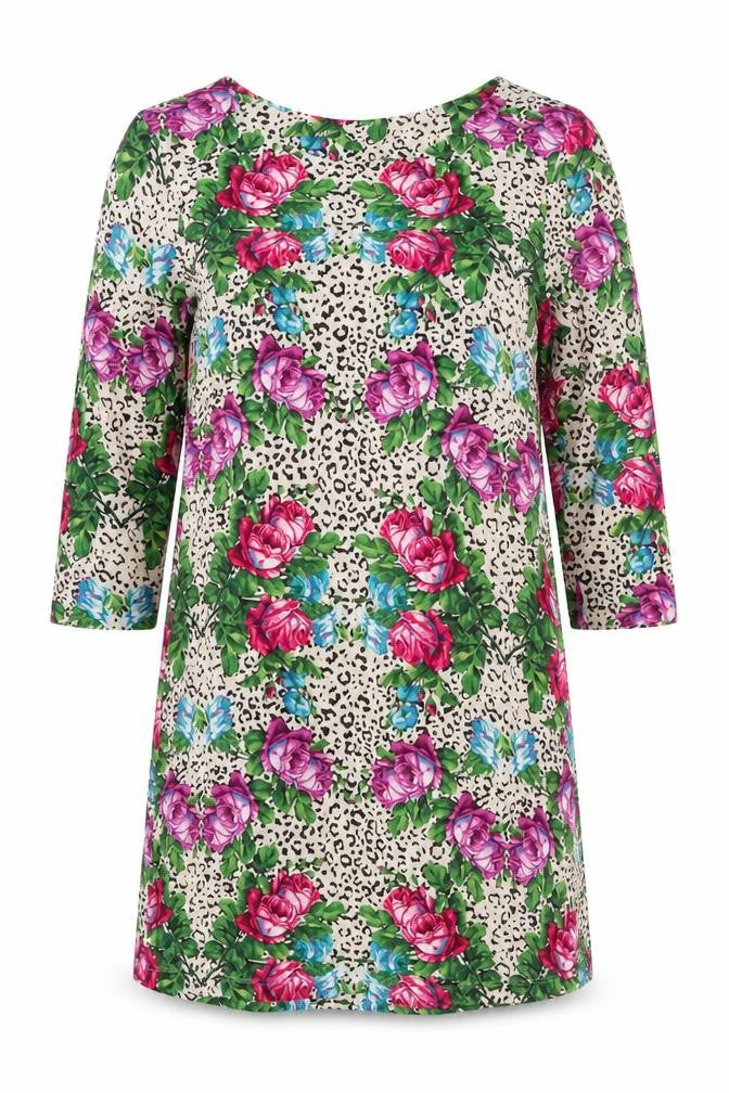 Next Women’s Multicoloured Floral Animal Print Shift Dress Size 8