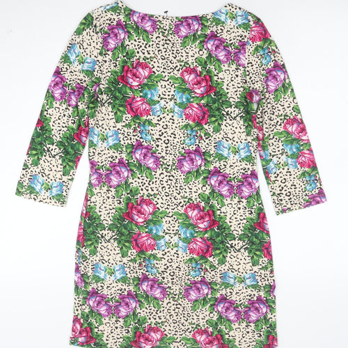Next Women’s Multicoloured Floral Animal Print Shift Dress Size 8