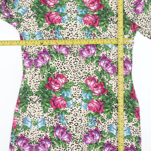 Next Women’s Multicoloured Floral Animal Print Shift Dress Size 8