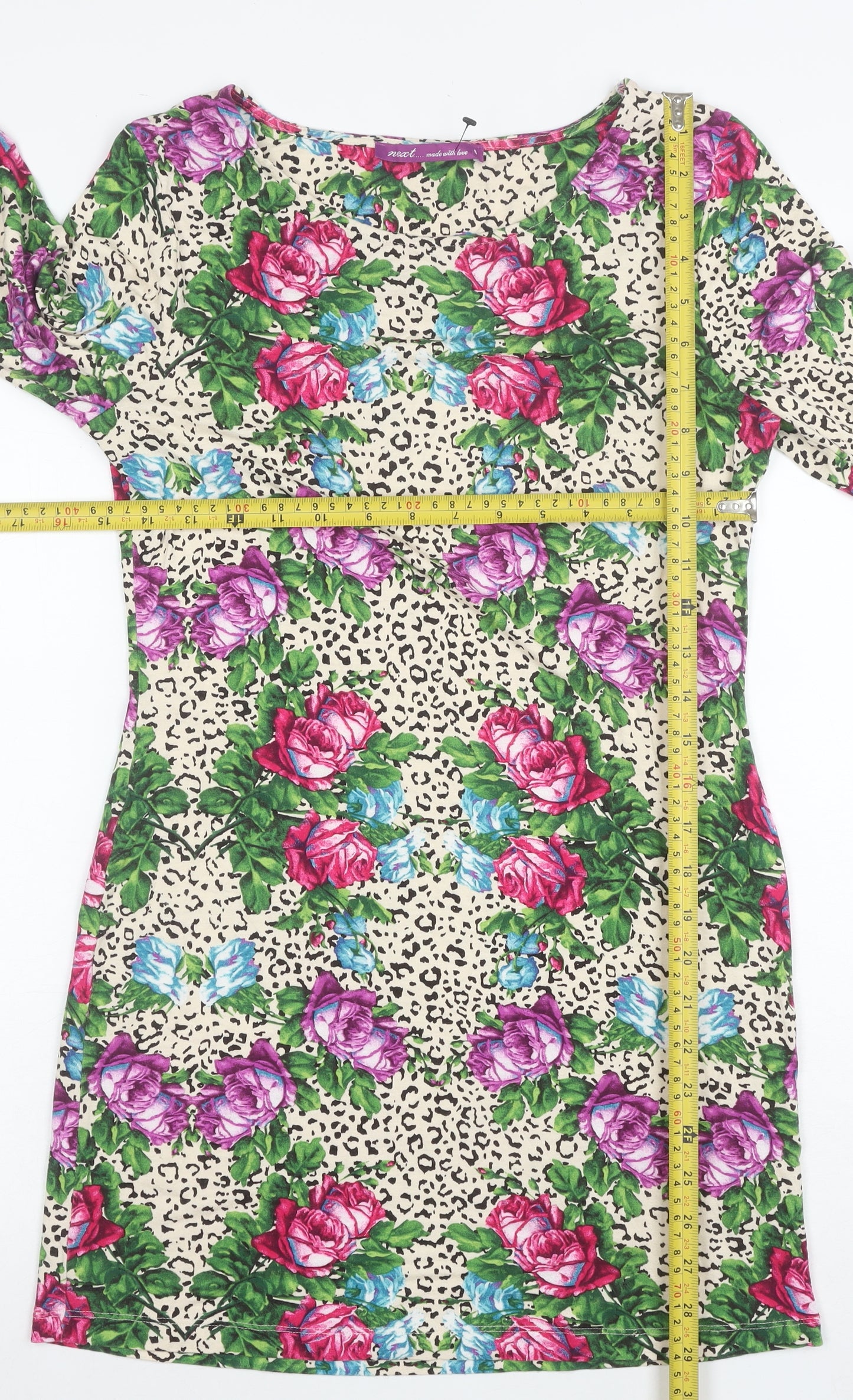 Next Women’s Multicoloured Floral Animal Print Shift Dress Size 8