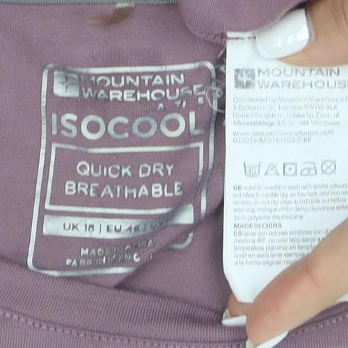 Mountain Warehouse Womens Purple Quick Dry Sports T-Shirt Size 14