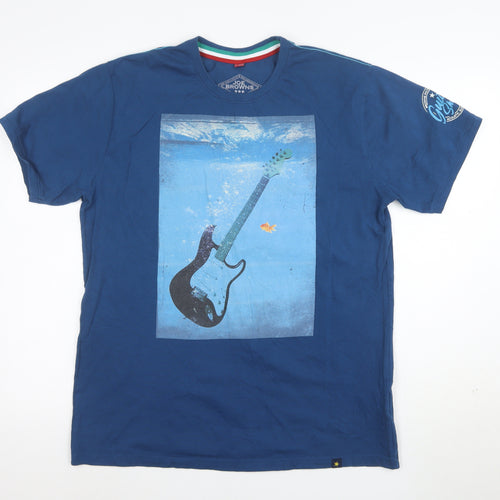 Joe Browns Men's Blue Music Graphic Cotton T-Shirt Size L