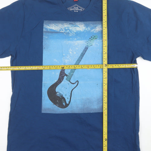 Joe Browns Men's Blue Music Graphic Cotton T-Shirt Size L