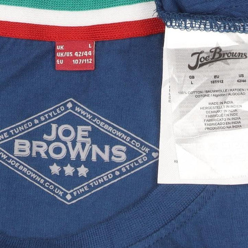 Joe Browns Men's Blue Music Graphic Cotton T-Shirt Size L