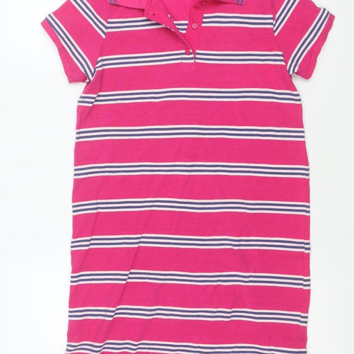 Next Girls Pink Striped Shirt Dress 13 Years Cotton Summer Casual