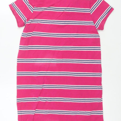 Next Girls Pink Striped Shirt Dress 13 Years Cotton Summer Casual
