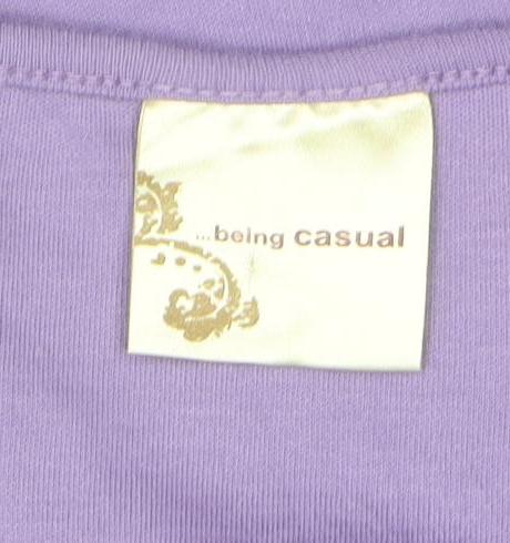 Being Casual Women’s Purple Embroidered Floral Tunic Tank Top Size 24
