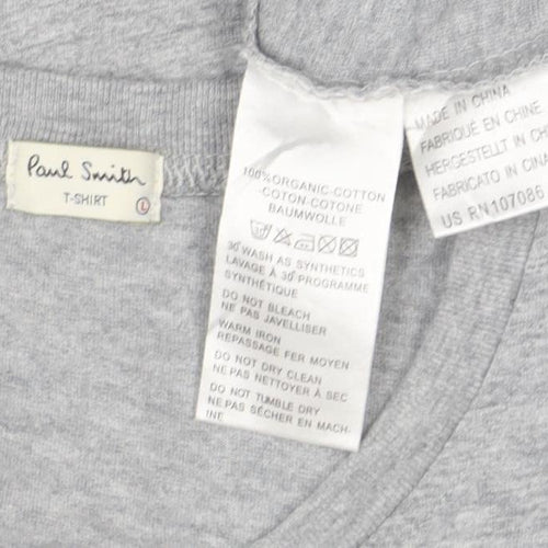 Paul Smith Unisex Grey Zebra Print Cotton T-Shirt Size S