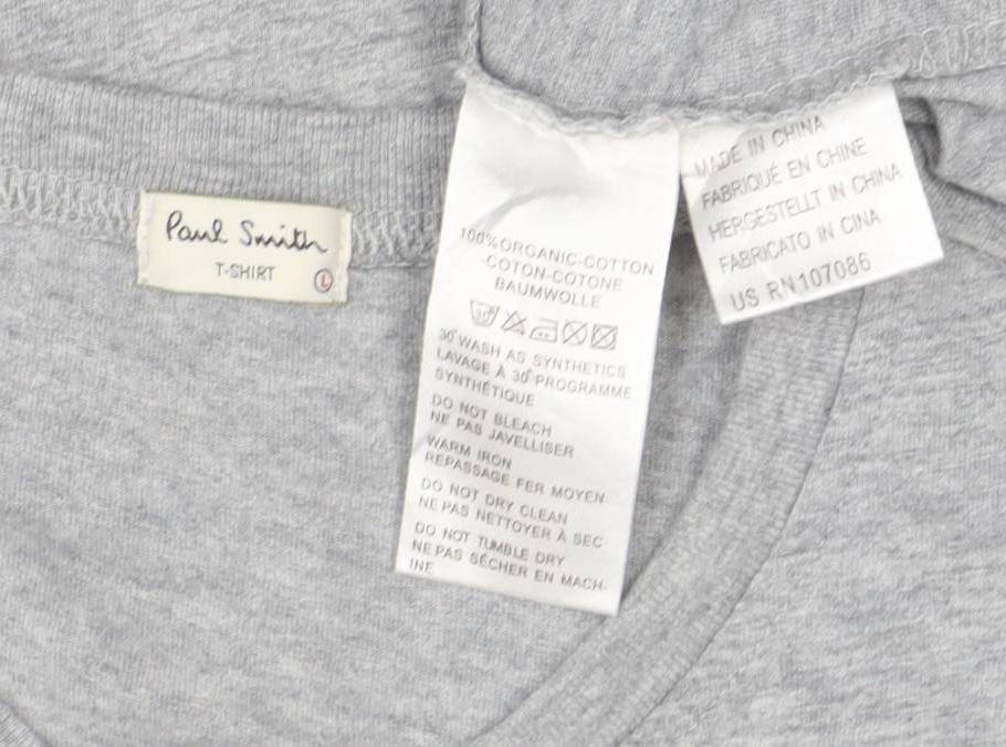 Paul Smith Unisex Grey Zebra Print Cotton T-Shirt Size S