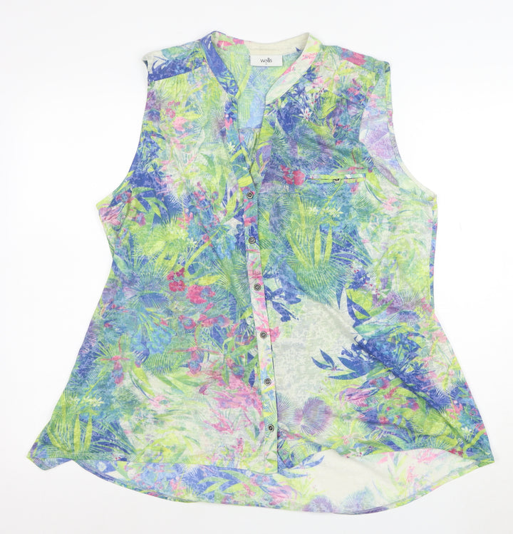 Wallis Women’s Multicoloured Floral Sleeveless Tunic Blouse XL
