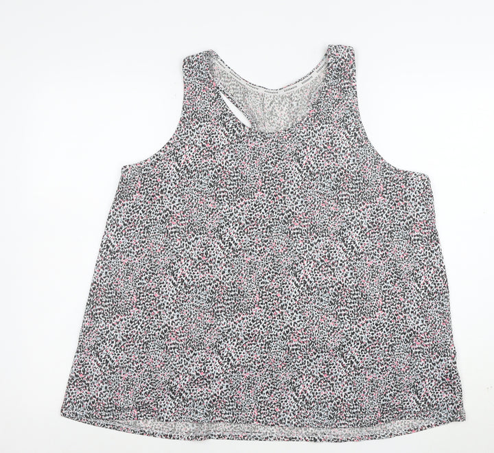 Goodmove Women’s Multicoloured Animal Print Sleeveless Tank Top Size 16