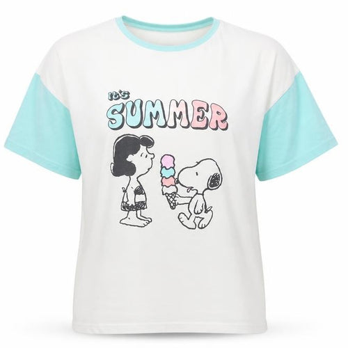 Marks and Spencer Peanuts Girls White Blue 11-12 Years Graphic T-Shirt