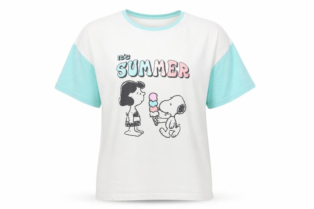 Marks and Spencer Peanuts Girls White Blue 11-12 Years Graphic T-Shirt