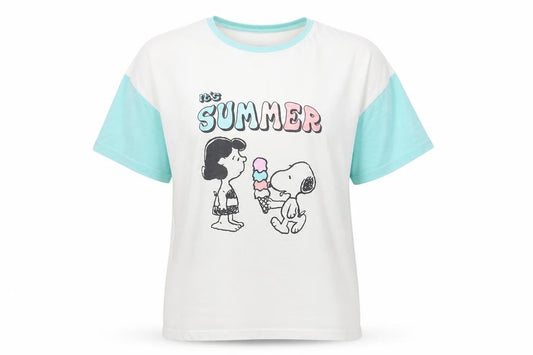 Marks and Spencer Peanuts Girls White Blue 11-12 Years Graphic T-Shirt