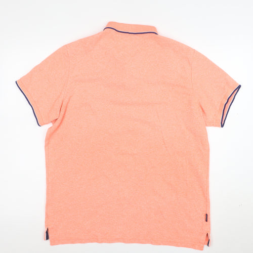 Superdry Mens Orange XL Regular Fit Polo Shirt Cotton Blend