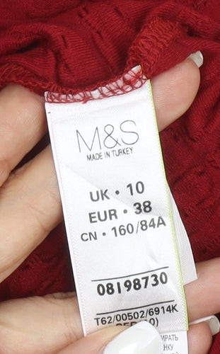 Marks and Spencer Women’s Red 3/4 Sleeve Stretch Blouse Size 10