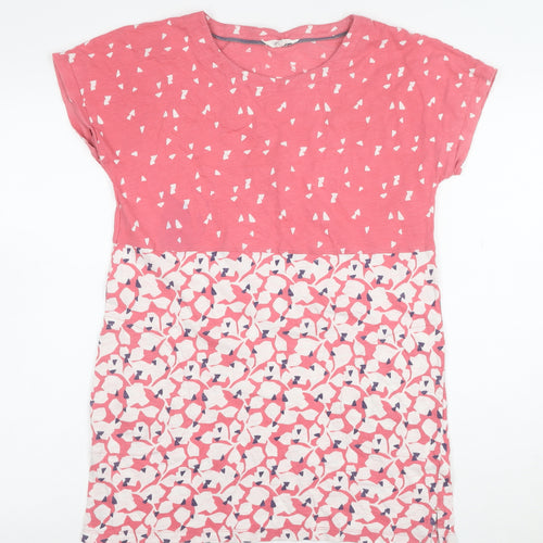 White Stuff Women's Pink Floral Cotton Jersey T-Shirt Size 12