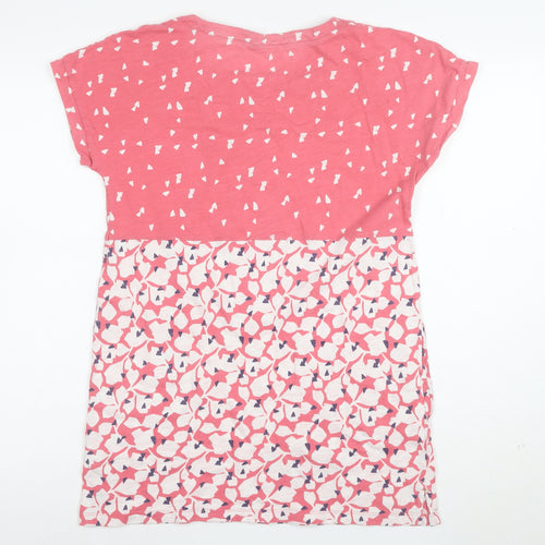 White Stuff Women's Pink Floral Cotton Jersey T-Shirt Size 12