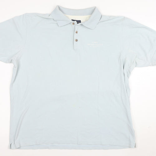 Henri Lloyd Men Blue 2XL Cotton Polo Shirt Classic Fit