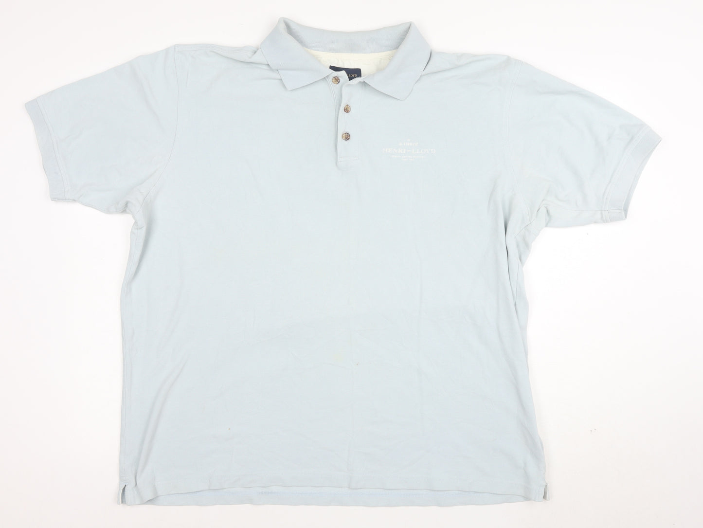 Henri Lloyd Men Blue 2XL Cotton Polo Shirt Classic Fit