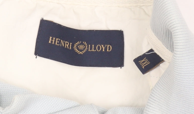 Henri Lloyd Men Blue 2XL Cotton Polo Shirt Classic Fit
