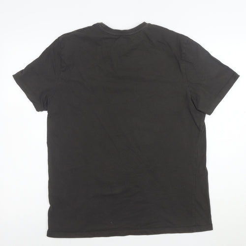 Guinness Men's Black Large Graphic Print Crew Neck Cotton T-Shirt