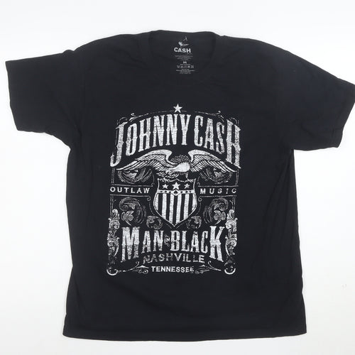 Johnny Cash Men’s Black Graphic Short Sleeve T-Shirt Size M