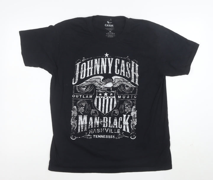 Johnny Cash Men’s Black Graphic Short Sleeve T-Shirt Size M