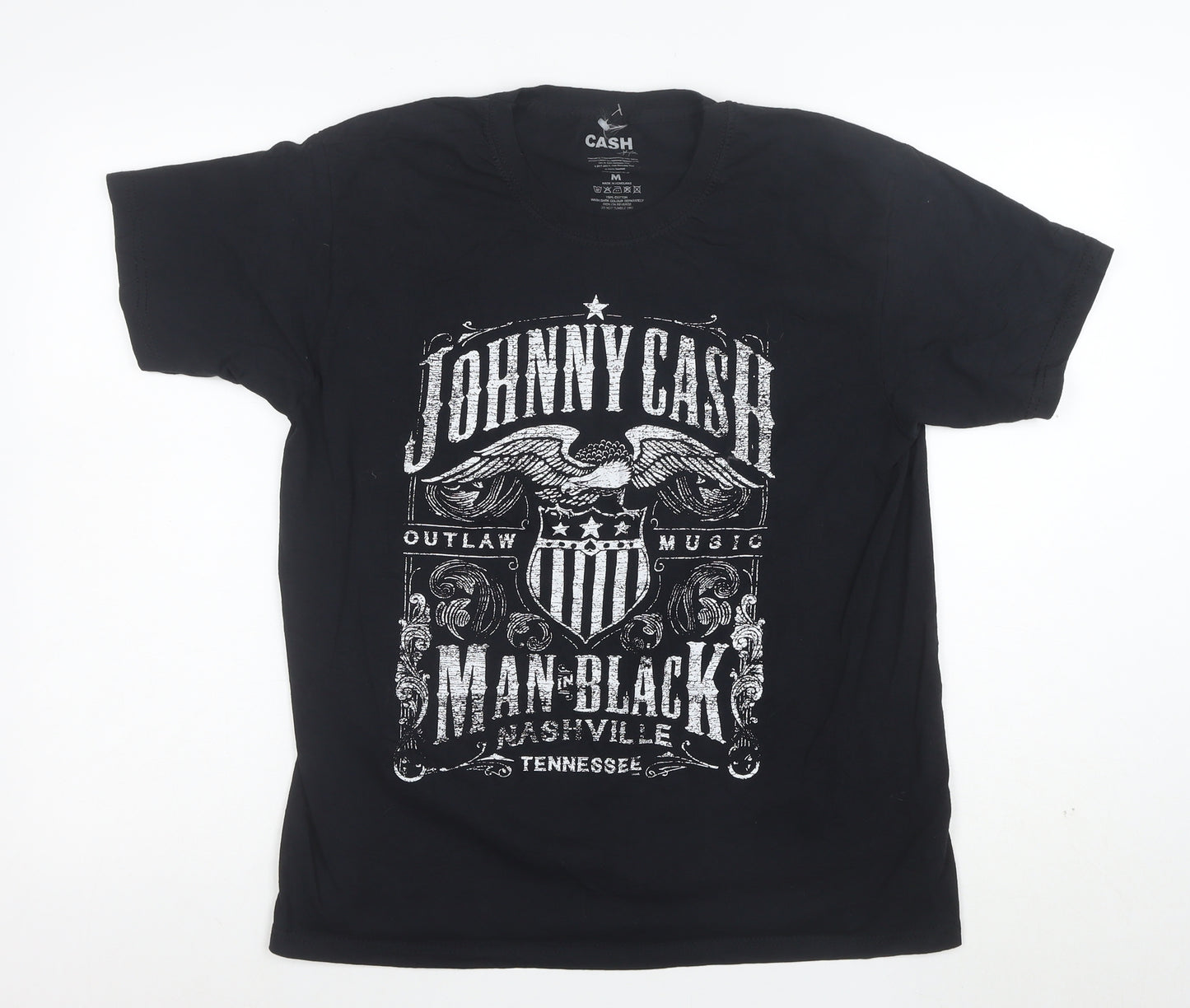 Johnny Cash Men’s Black Graphic Short Sleeve T-Shirt Size M