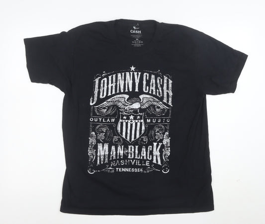 Johnny Cash Men’s Black Graphic Short Sleeve T-Shirt Size M