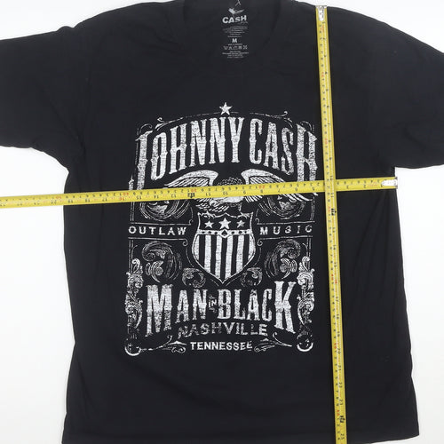 Johnny Cash Men’s Black Graphic Short Sleeve T-Shirt Size M