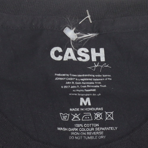 Johnny Cash Men’s Black Graphic Short Sleeve T-Shirt Size M