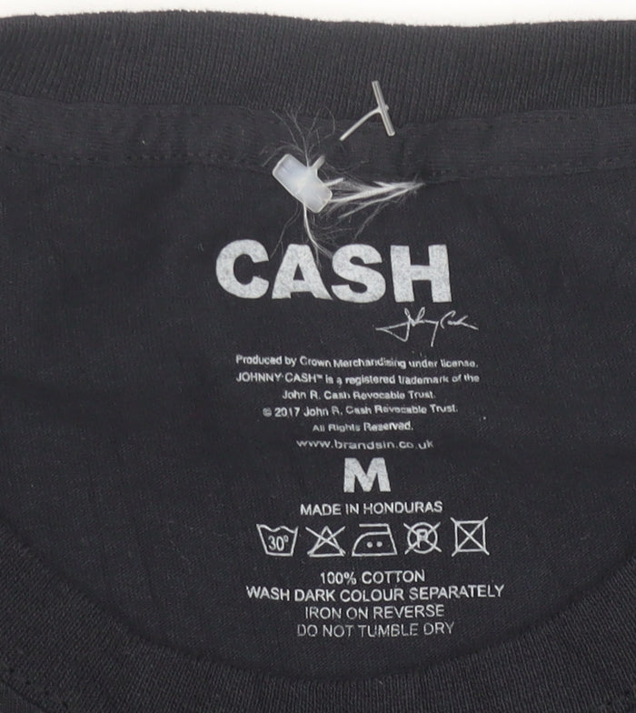 Johnny Cash Men’s Black Graphic Short Sleeve T-Shirt Size M
