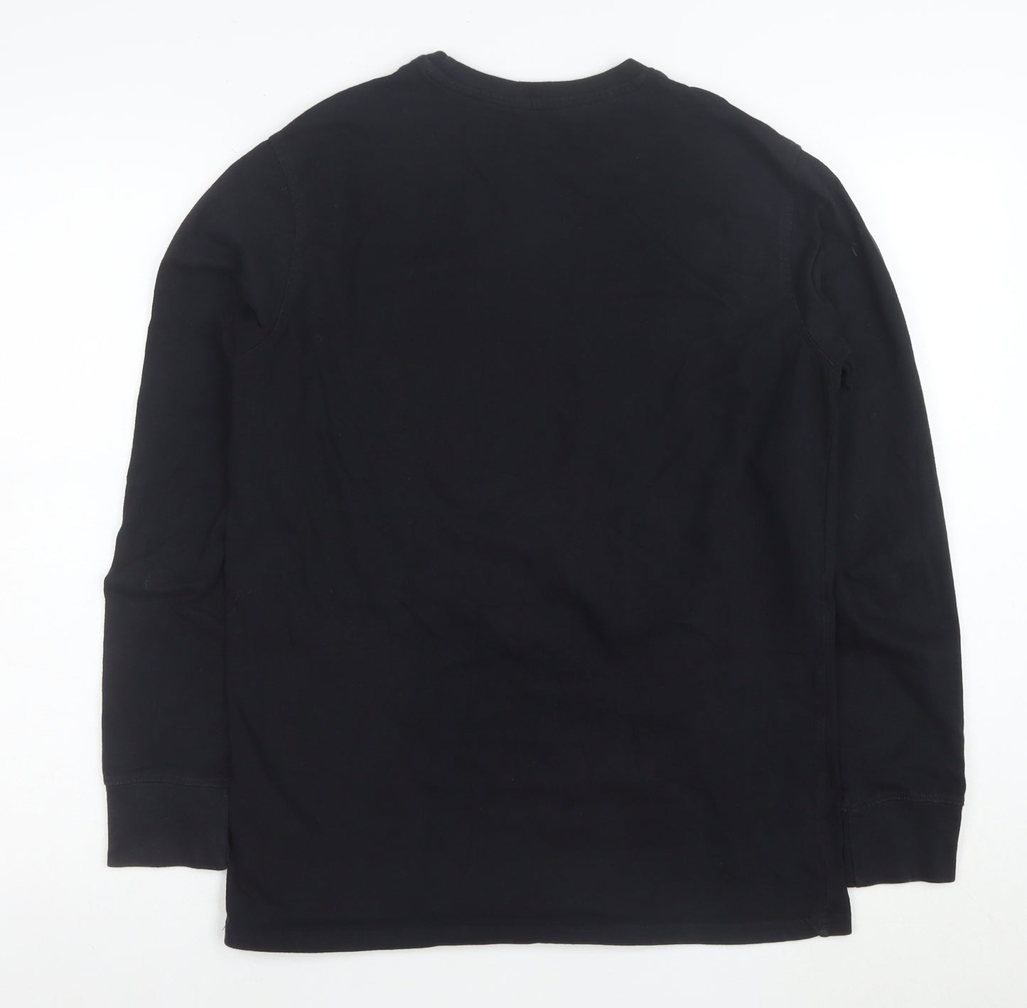 Champion Men's Black Long Sleeve Cotton Crew Neck T-Shirt Size S