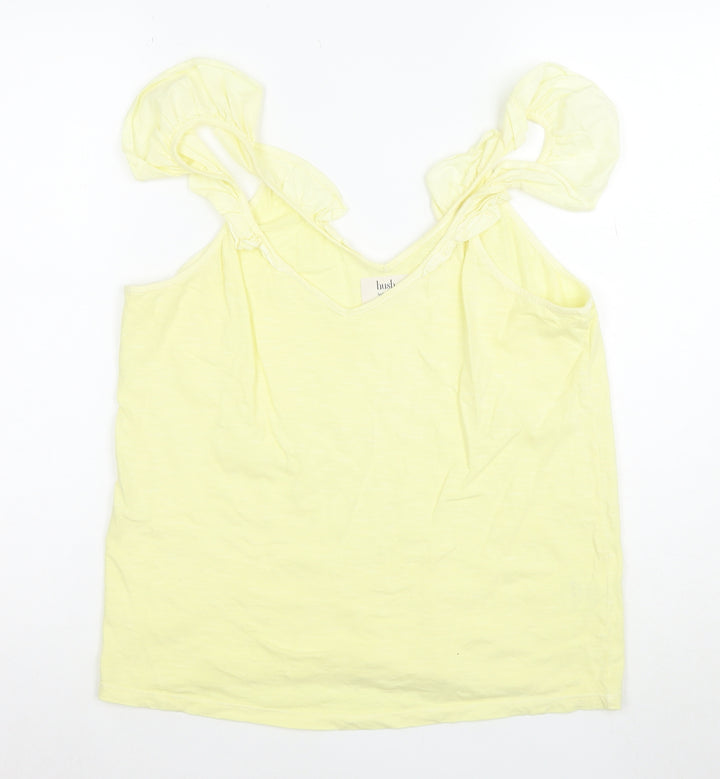 Hush Women's Yellow Cotton V-Neck Camisole Tank Top M