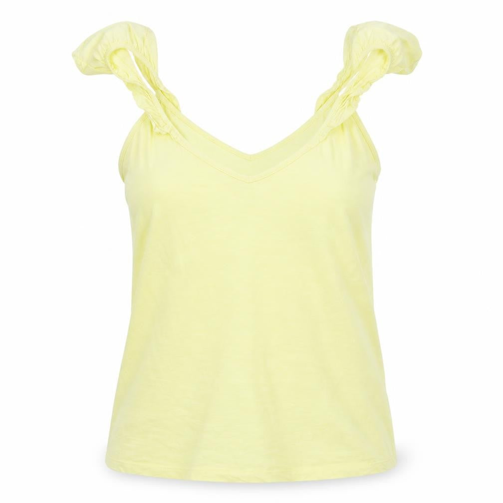 Hush Women's Yellow Cotton V-Neck Camisole Tank Top M