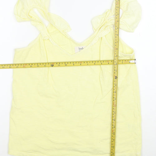 Hush Women's Yellow Cotton V-Neck Camisole Tank Top M