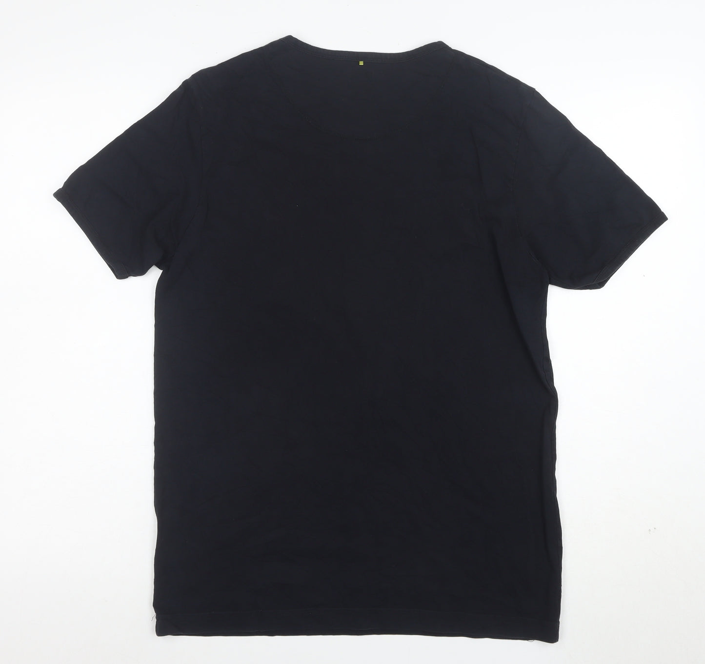 Pretty Green Men's Black Cotton Graphic Print T-Shirt M